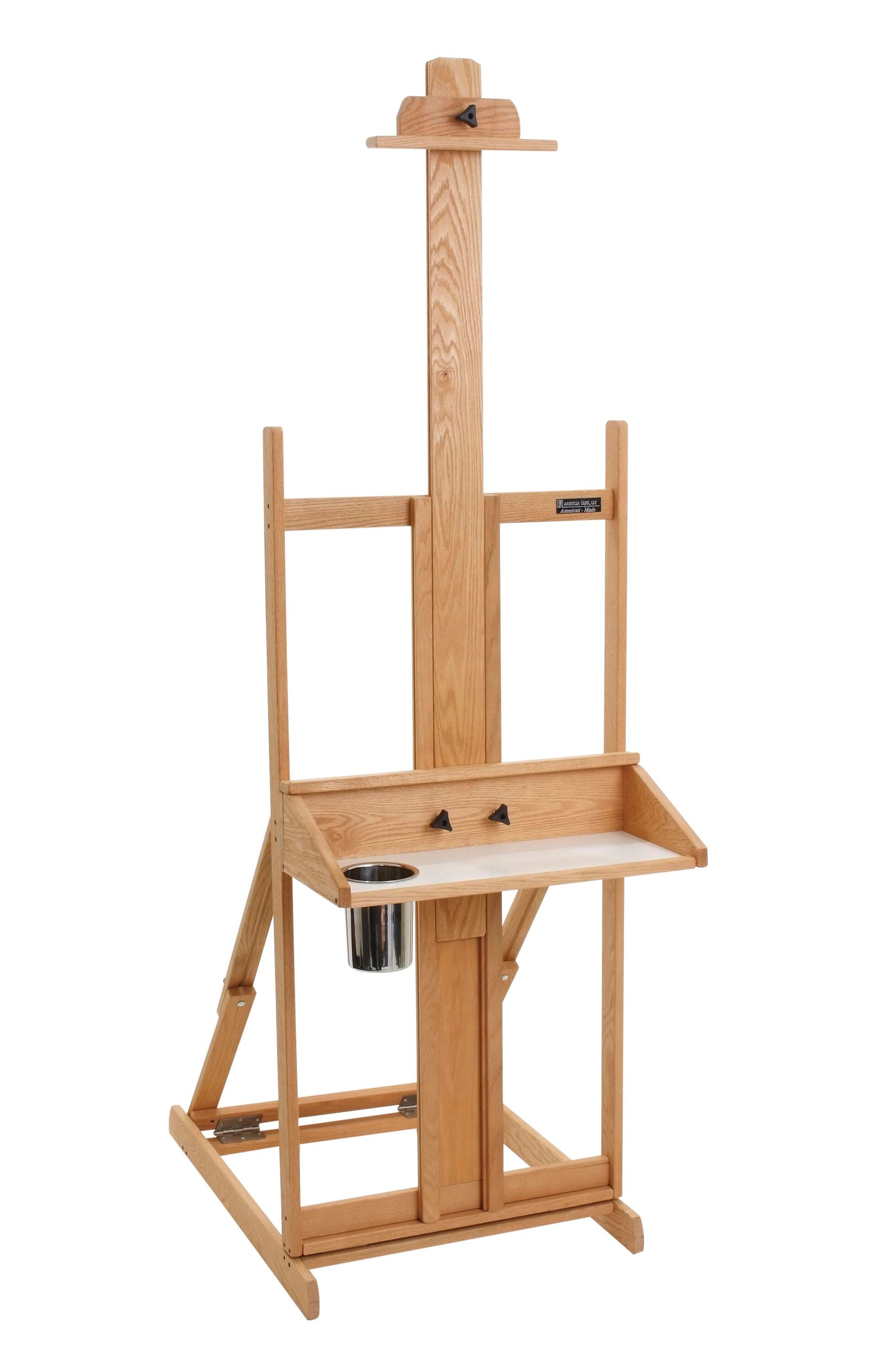 American Easel H-Frame Maestro Easel, 24 X 30 in Base, Kenosha Oak, Red, Golden, Item Number 1397122